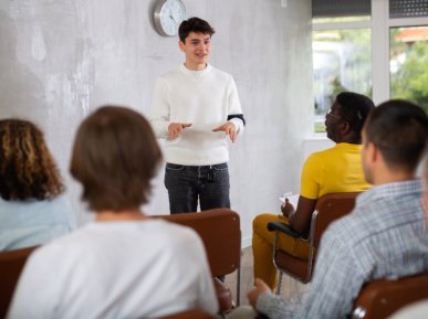 Group of people having a meeting